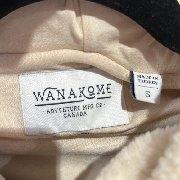 Wanakome Sherpa Angled Zip Hoodie, Ivory, Size Small - Picture 3 of 8